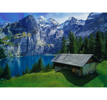 Papel pintado paisaje lago de montaña - TenVinilo