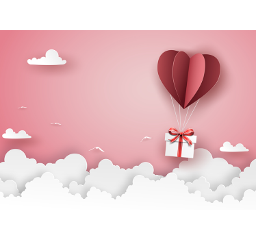 Fotomural de amor regalo de globo corazón - TenVinilo