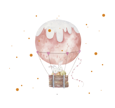 Fotomural de amor aventura del globo con conejito - TenVinilo