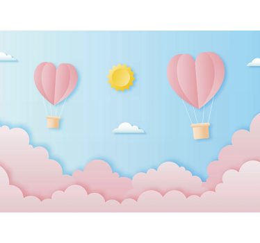 Fotomural de amor globos en forma de corazón - TenVinilo