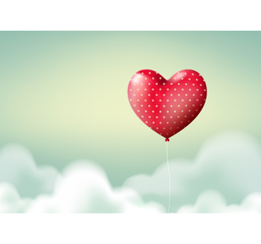 Fotomural de amor globo en forma de corazón - TenVinilo