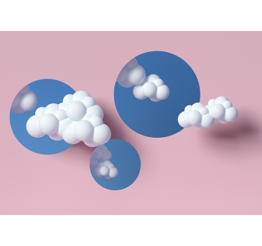 Fotomural abstracto nubes esponjosas en juego - TenVinilo