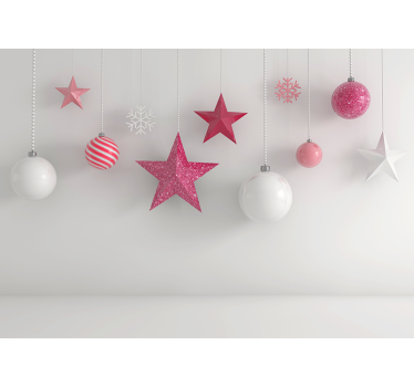 Mural de pared navidad adornos colgantes navideños - TenVinilo