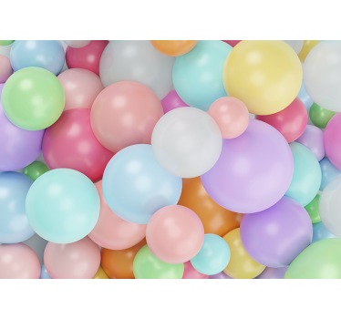 Fotomural infantiles Globos pastel de colores 3d - TenVinilo