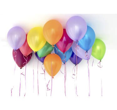 Fotomural de amor globos de fiesta coloridos - TenVinilo