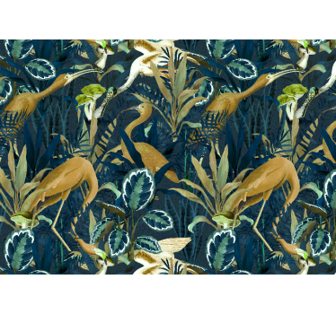 Fotomural africano escena de aves tropicales - TenVinilo