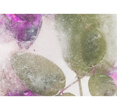 Mural de pared flores elementos florales morados - TenVinilo
