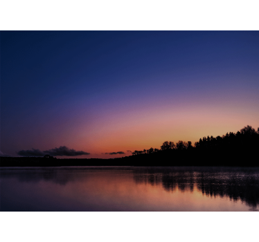 Papel pintado paisaje atardecer sereno en lago - TenVinilo
