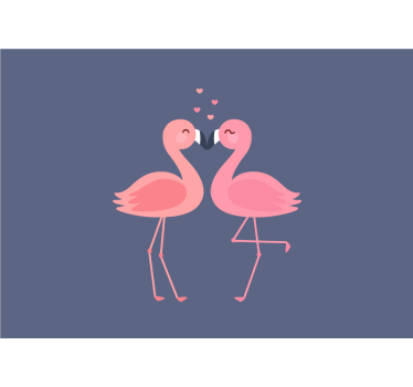 Fotomural de amor flamencos en afecto - TenVinilo