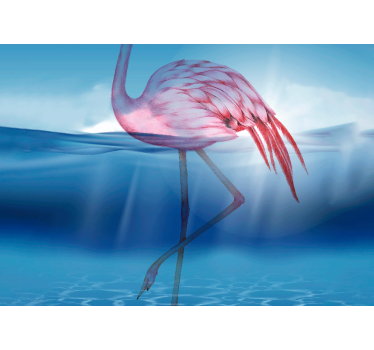 Fotomural animales flamenco elegante en postura - TenVinilo