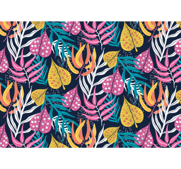 Mural de pared flores concepto hoja tropical - TenVinilo