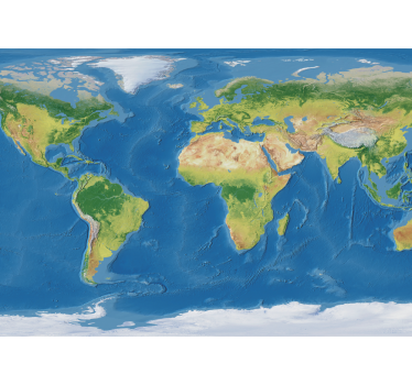 Papel pintado mapamundi mapa mundial detallado - TenVinilo