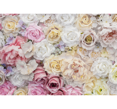 Mural de pared flores composición de rosas elegantes - TenVinilo