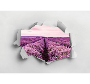 Mural de pared flores vista de campo de lavanda - TenVinilo