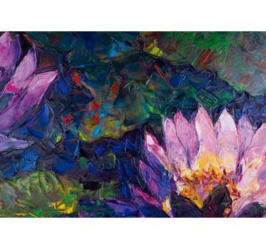 Mural de pared flores loto abstracto - TenVinilo