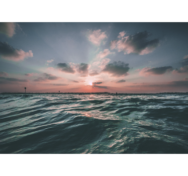 Fotomural mar atardecer sobre las olas - TenVinilo