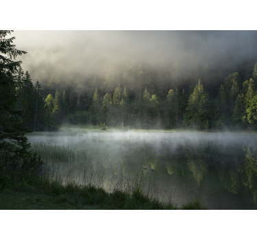 Fotomural naturaleza lago serene y brumoso - TenVinilo