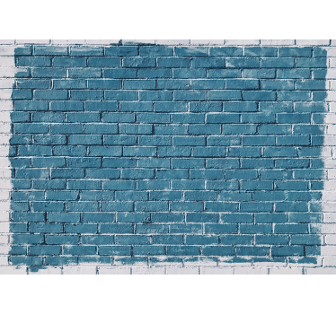 Fotomural imitación ladrillo pared azul texturizada - TenVinilo