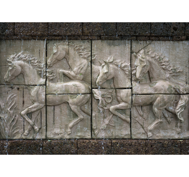 Fotomural animales caballos al galope relief - TenVinilo