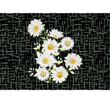 Mural de pared flores arreglo floral de margaritas - TenVinilo
