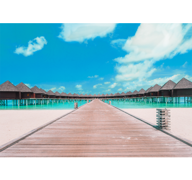 Papel pintado paisaje sendero tropical del muelle - TenVinilo