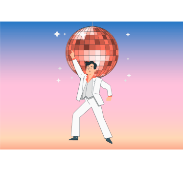 Fotomural de música hombre bailando discoteca - TenVinilo