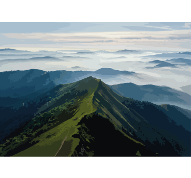 Papel pintado paisaje vista de cordillera - TenVinilo