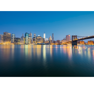 Fotomural nueva york puente de brooklyn y skyline - TenVinilo