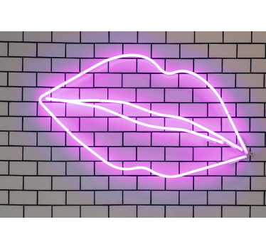 Fotomural de amor forma de labios de neón - TenVinilo