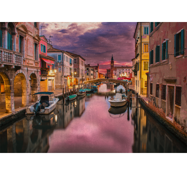 Fotomural ciudad perspectiva del encantador canal - TenVinilo