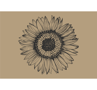 Mural de pared flores diseño floral girasol - TenVinilo