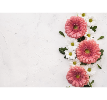 Mural de pared flores arreglo floral rosa - TenVinilo