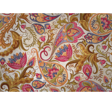 Mural de pared flores con patrones paisley florales - TenVinilo