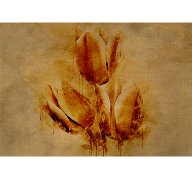 Mural de pared flores arreglo elegante de tulipanes - TenVinilo