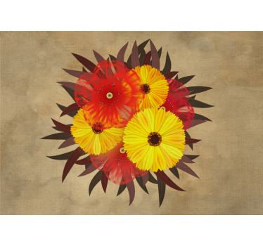 Mural de pared flores arreglo de flores vivas - TenVinilo