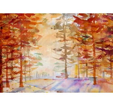 Fotomural naturaleza paisaje del bosque en otoño - TenVinilo