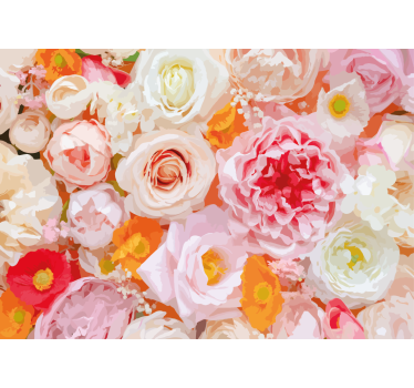 Mural de pared flores arreglo floral delicado - TenVinilo
