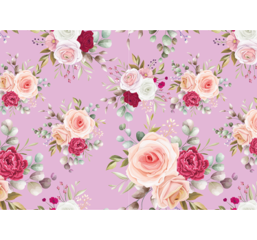 Mural de pared flores diseño de ramo floral - TenVinilo