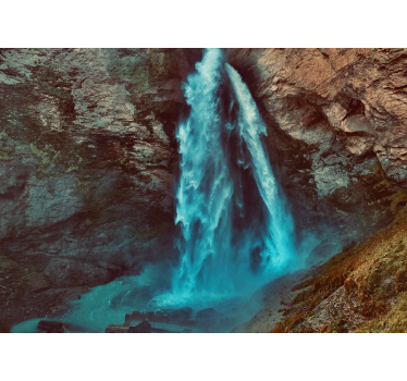 Fotomural montañas perspectiva gran cascada - TenVinilo