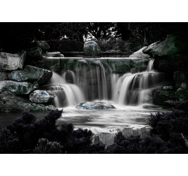 Fotomural cascada entorno de agua tranquila - TenVinilo