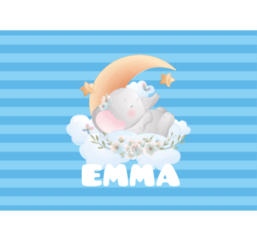 Mural de pared infantil elefante durmiendo - TenVinilo