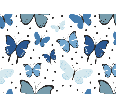 Mural de pared infantil patrón de mariposas azules - TenVinilo