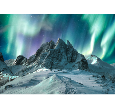 Papel pintado paisaje auroras de montaña - TenVinilo