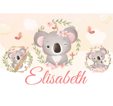 Fotomural personalizable koala familia encantadora - TenVinilo