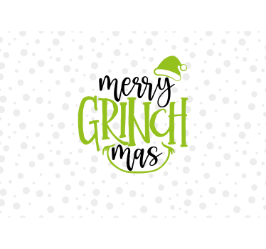 Mural de pared navidad saludo festivo del grinch - TenVinilo