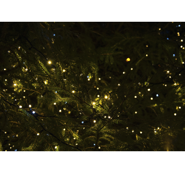 Mural de pared navidad luces festivas de árbol - TenVinilo