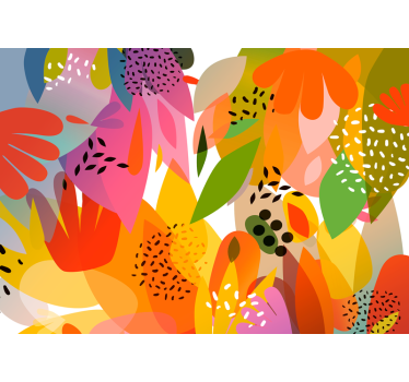 Mural de pared flores collage floral colorido - TenVinilo