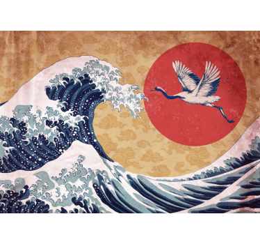 Fotomural naturaleza grulla en olas crecientes - TenVinilo