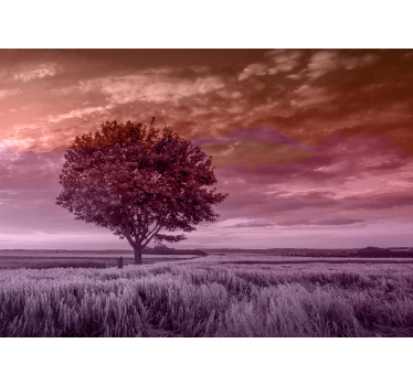 Fotomural bosque silueta de árbol solitario - TenVinilo