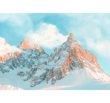 Mural de pared espesas nubes blancas entre montañas - TenVinilo